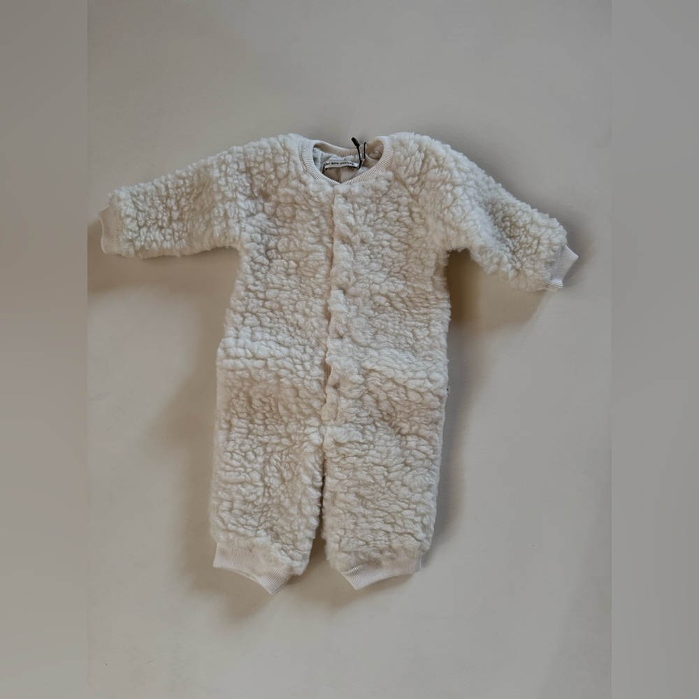 The New Society Organic Wool Baby Jumpsuit / Snowsuit Cream NWT Size 6m